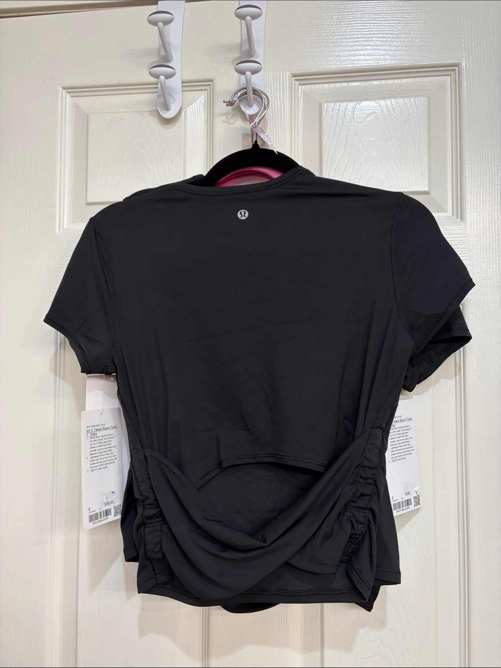 150. Lululemon All It Takes Back-Twist Silky Short-Sleeve Shirt Black NWT